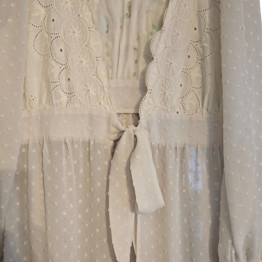 Upcycled Hand Crafted On Vintage Rosevelvet Duster Boho Holly Hobby Duster EUC - Picture 5 of 8